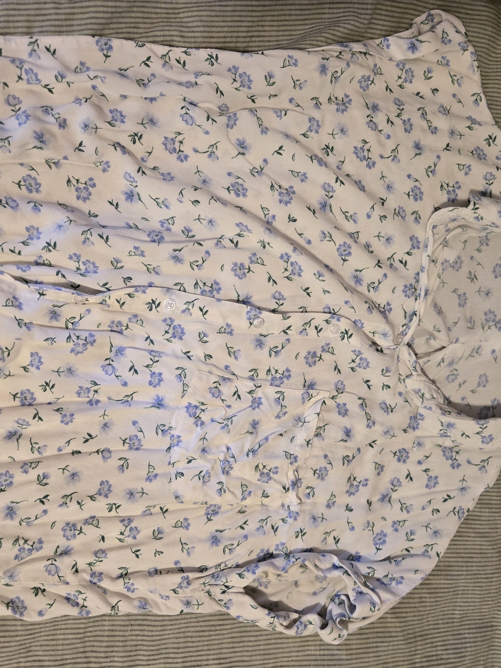Ardene Cream Blouse with Light Purple Floral Print